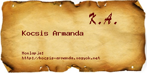 Kocsis Armanda névjegykártya